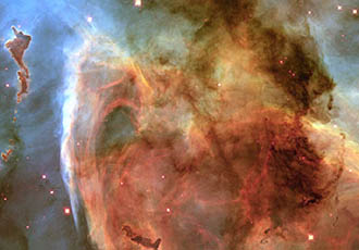 The Keyhole Nebula, part of the larger Carinae Nebula; HST